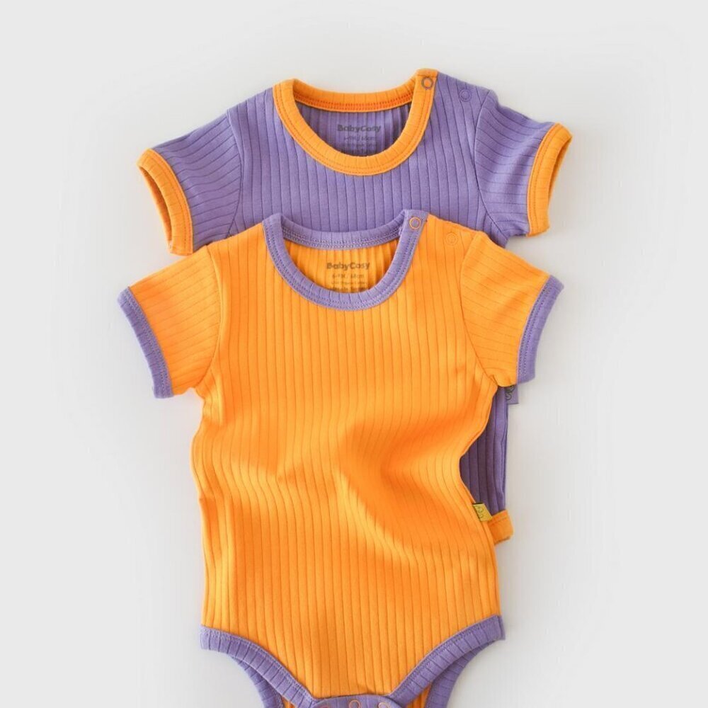 %100 Organic Ribana 2 Pcs Baby Short Sleeve Body Set - Picture 4 of 9